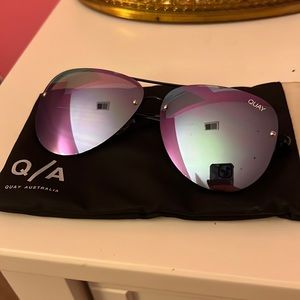Blue Reflective Quay Australia Aviator Sunglasses